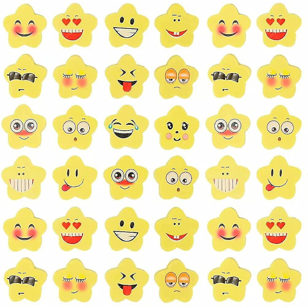 108 Emoji Viskelædere, Emoji Viskegummi Til Fødselsdage, Smiley Viskegummi
