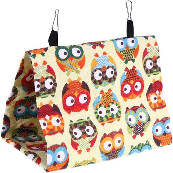 Papukaijapesä, Canvas Triangle Hanging Parrot Sleep Nest, Parrot Nest House, Parrot Cage, Parrot Supplies for Parrot Pet Animal Owl Printing Pattern