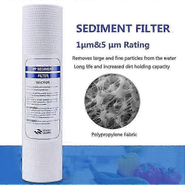 10 STK Universelt vannfilter PP bomullsfilter Sedimentvannfiltre Polypropylenmateriale, 5 Mi White