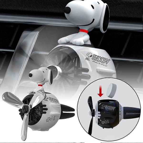 Söt tecknad bil luftfräschare, ventilationsmonterad bilparfym White Dog One size