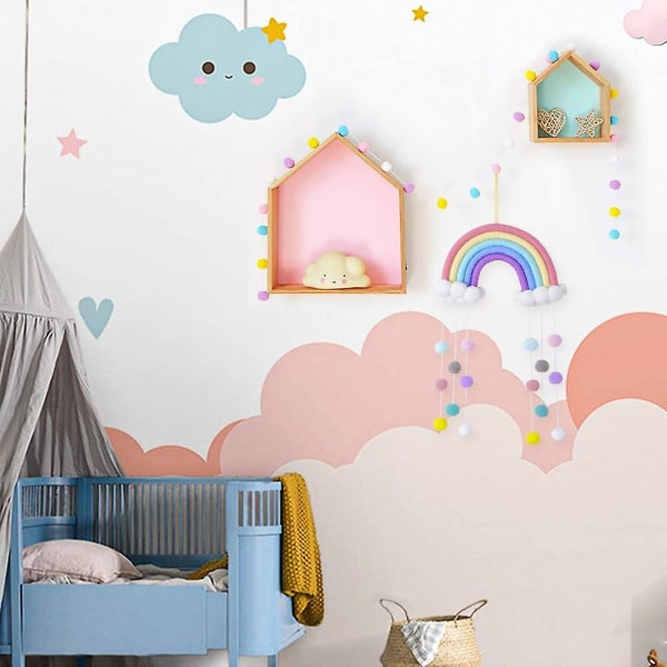 Seinään ripustettava koriste värikkäät pallot lastenhuoneeseen tyttö tai poika makuuhuoneen baby shower koristelu
