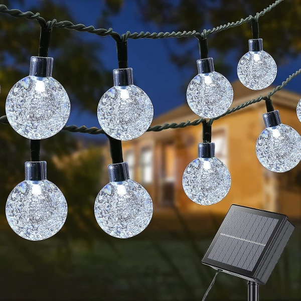 Solar String Lights Outdoor, 22m 200 Led Crystal Solar String Lights 8 Modus Vanntett