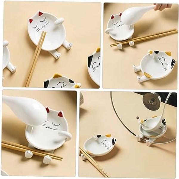 2 stk. Organizer Keramikk Bruk Middagstøy Keeper Spatual Gadget Porselen Gaffel Multi Lokk Hjem Stil Stativ Oppbevaring Pan Rack Skje Multifunksjonell Komfyr Ca