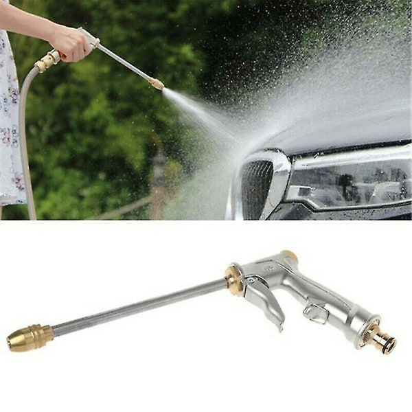 Högtryckstvättspistol i metall för bil, spray, bilvård, vattenstråle, trädgårdsslang, gräsmattsrengöring
