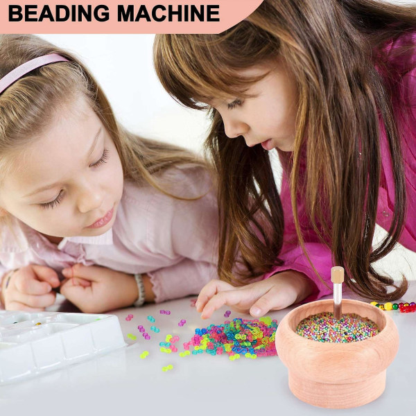 Diy Making Bead Spinner Holder Gem Workshop Wooden Crafting Project Stringing With Big Eye Needle G