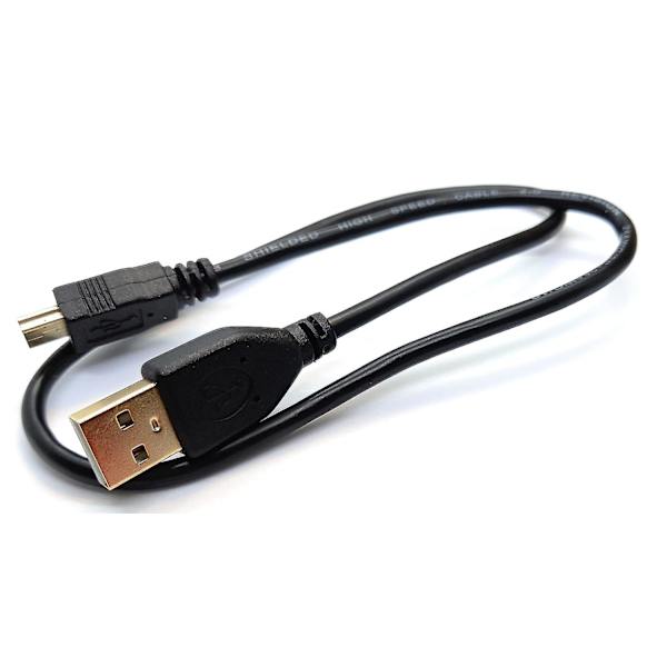 0,5 m Mini USB til USB 24AWG 2.0 Hi-speed 2.0 A-han til Mini-B 5-bens kabel Strøm- og datakabel (1,6ft, sorte guldstik)