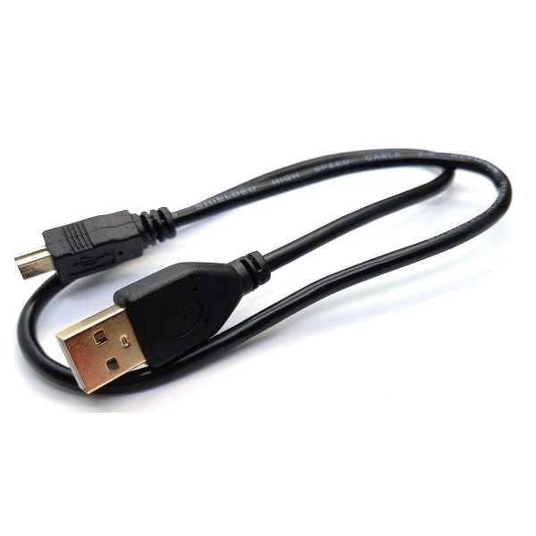 0,5 m mini USB till USB 24awg 2,0 höghastighets 2,0 A-hane till mini-b 5-stifts kabel Power och datakabel (1,6 fot, svartguldkontakter)