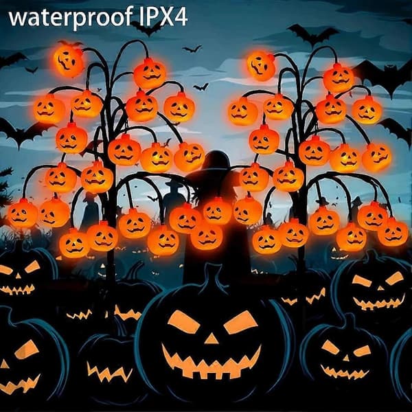 Halloween Solar Tree Stump Light Utomhus Solar Pumpkins Stake Lights Vattentät Halloween Pathway Decor 1pc
