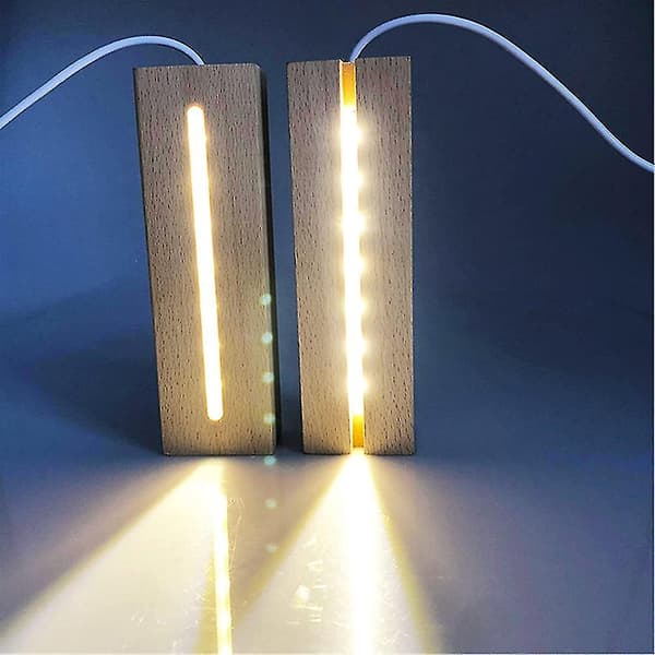 LED Trædisplay, Rektangulær Display Sokkel, Lysestativ Til Lasergravering af Krystal Glas Akryl