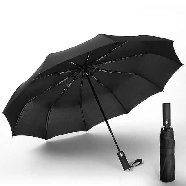 Tre håndholdt sammenleggbar paraply Vindtett Kompakt reise, automatisk åpne/lukke store regnparaplyer
