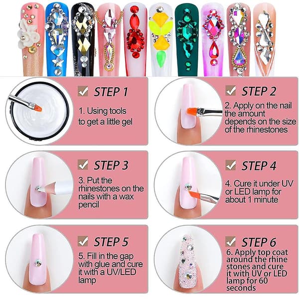 Negle Rhinestones Krystaller Gems Multi Formet