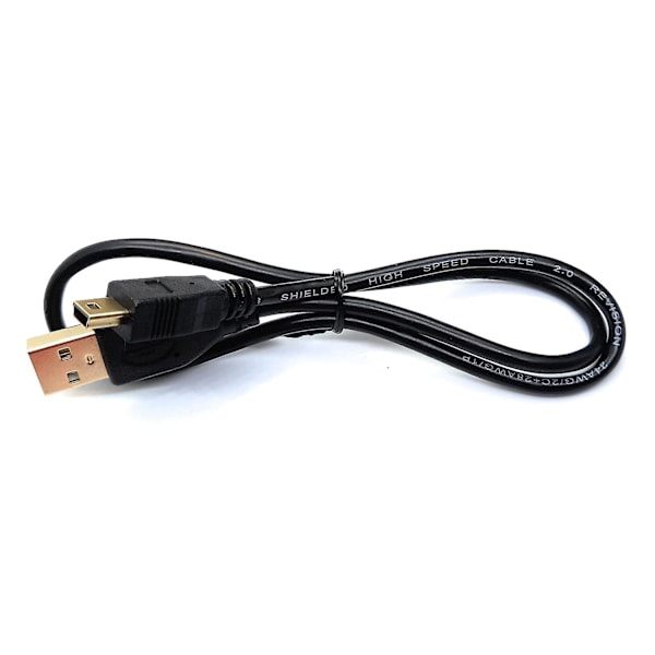 0,5 m Mini USB til USB 24AWG 2.0 Hi-speed 2.0 A-han til Mini-B 5-bens kabel Strøm- og datakabel (1,6ft, sorte guldstik)