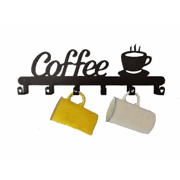 Kaffe Kops Holder Vægmonteret, Kaffe Bar Dekor Skilt, Kaffe Kop Hylde