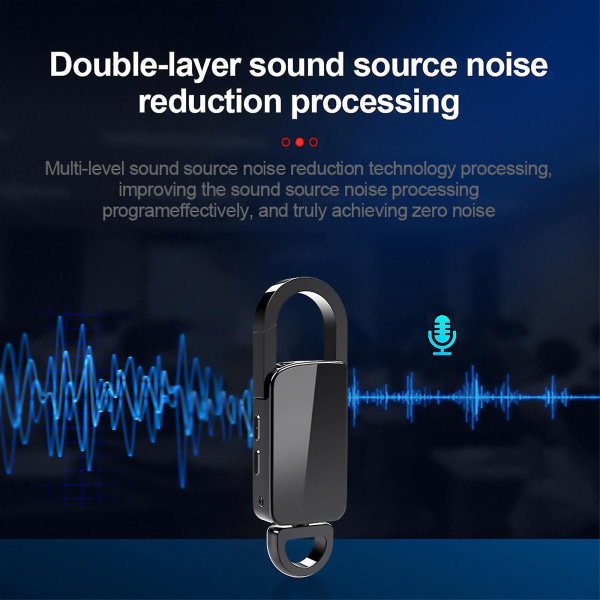 16gb Mini Voice Recorder Nyckelring Ljud Liten Mp3 Digital kompatibel Föreläsning Intervju Mötesklass
