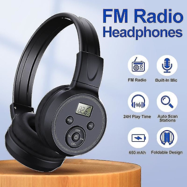 Fm Radio Hodetelefon Beste Mottak Sammenleggbare Fm Headset Radio Fm 50-108mhz