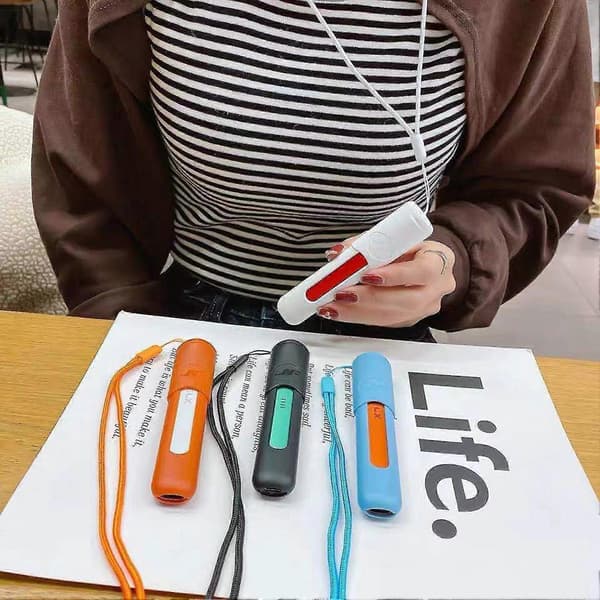Anti-tabt hårdt etui til e-cigaret, magnetisk flipcover med snor til Relx 4/5 generation Blue