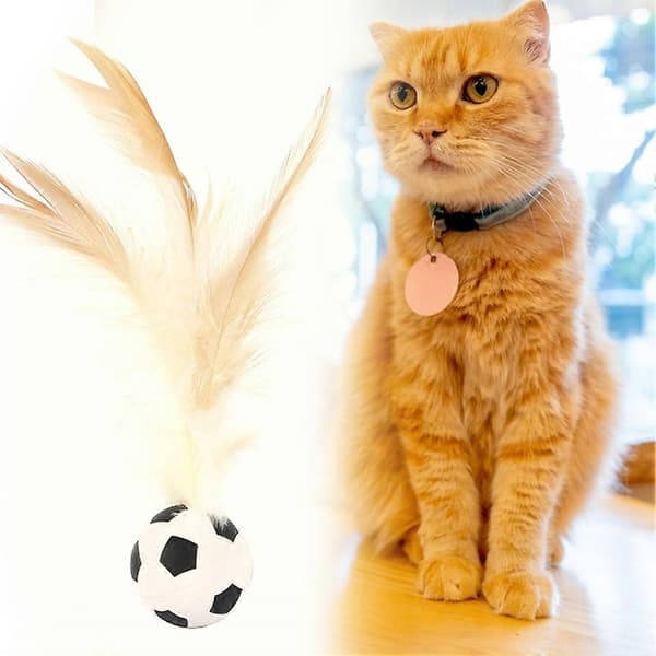 3 st interaktiv fjäderbollsleksak för katt, högelastiska husdjursbollar, husdjurstillbehör Bundle
