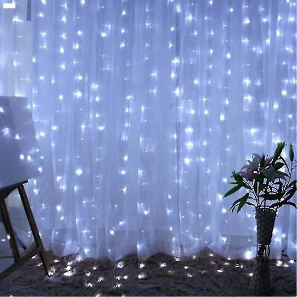 3mx3m Romantiske Snoregardiner Bryllup 300 Led Party 9 Farver Lys Julelys