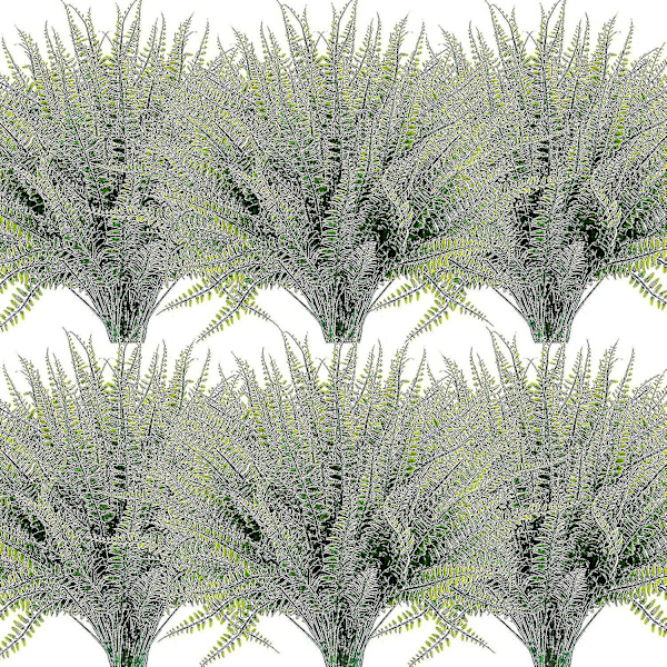 12 Bundter Kunstige Planter, Falske Boston Bregne Greenery Udendørs Uv Resistente Ingen Falmning Faux