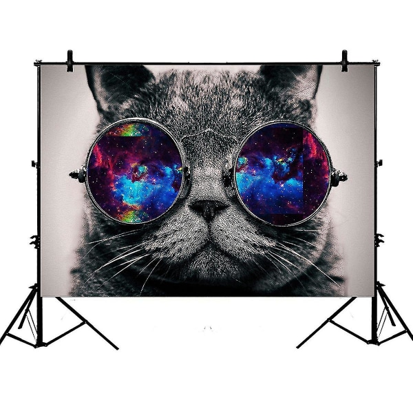 150x220cm Galaxy Hipster Cat Wear Color Sunglasses Photography Backdrop Studio Photo Props Background