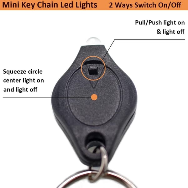6 stk. Mini LED Nøglering Lommelygte