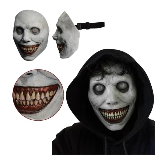 Leende demon skräckmask White