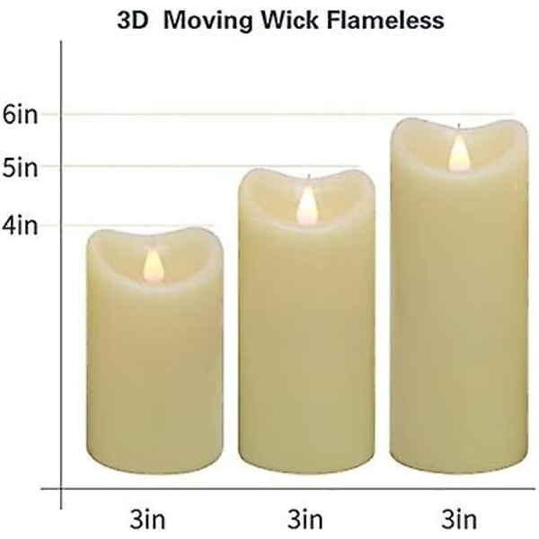 Simplux Moving Flame Elfenbenslys med timer - Realistisk Tilt-to-Melt-effekt