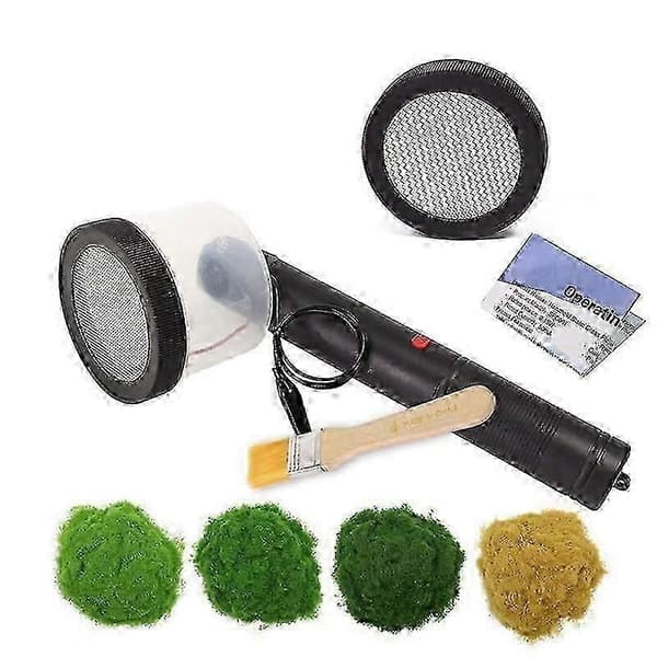 Flocking Kit Statisk Gressapplikator ABS Mini Flocking Machine med Antisklihåndtak for DIY Scenisk Bord Black