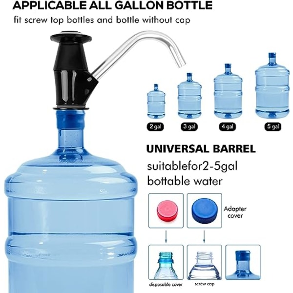 Vannflasker Pumpe, Håndtrykk Drikkefontene Trykkpumpe Tilhenger Bobilerstatning Caravan Vask Dispenser (Sort)