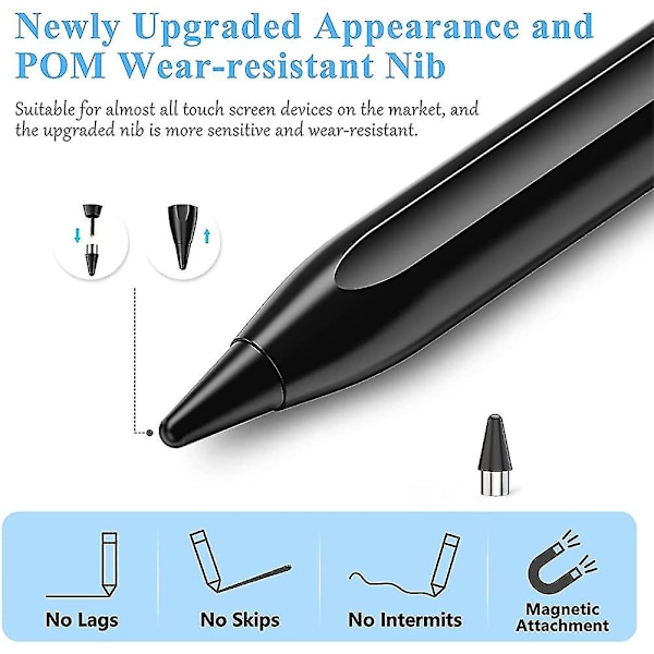 Stylus Pen til iPad Magnetisk, Drymokini Android Touch Screen Tablet Pen Med Spids Handske, Aktiv Stylus Digital Penne Til iPad Blyant