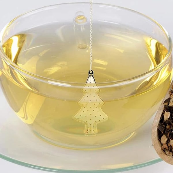 6 stk Juletreformet løs tesil i rustfritt stål te-infuser te brattere tespredere for løs tebrygging-gadget
