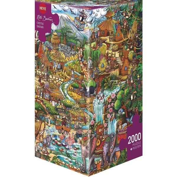 Heye Triangular , Exotic Safari, Berman Jigsaw Puzzle (2000 bitar)
