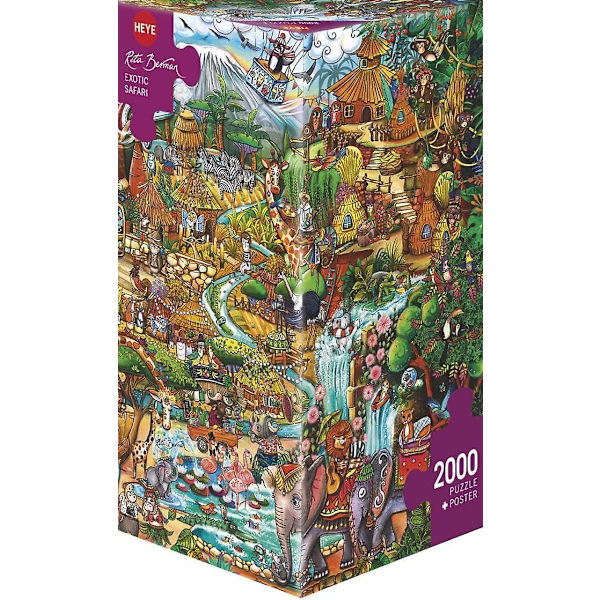 Heye Triangular , Exotic Safari, Berman Jigsaw Puzzle (2000 bitar)