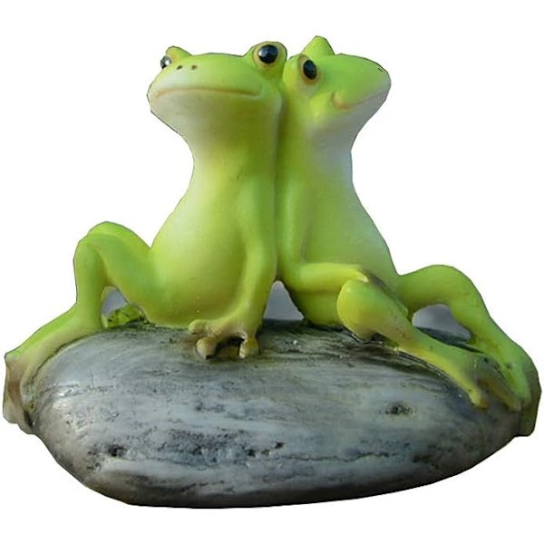 Miniature Fe-Havefigur til Fehave - Mini Frø Statue Ryg mod Ryg