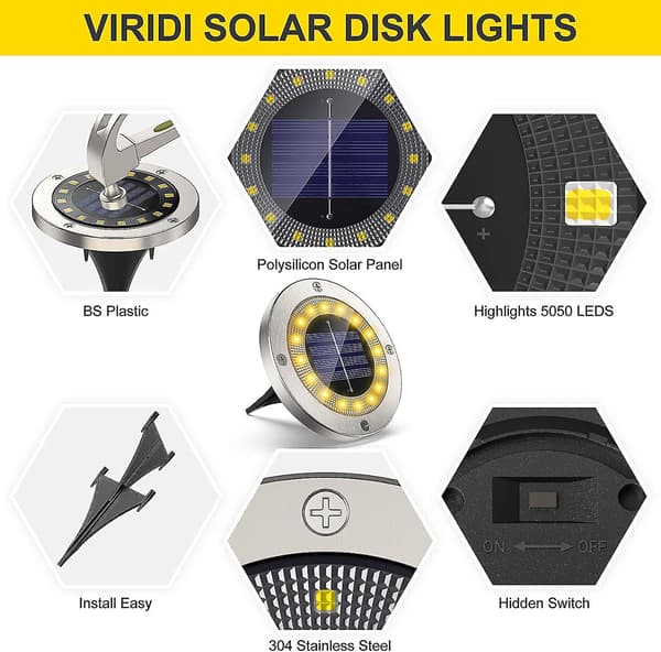 Solbelysning för utomhusbruk, 4-pack 16 LED Solbelysning Utomhusbelysning IP65 Vattentät