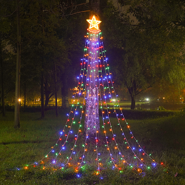 Julgransbelysning 350 LED Juldekorationer Strängljus Utomhus Vattenfall LED Strängljus Vattentäta Julbelysning för Trädgård Bröllop