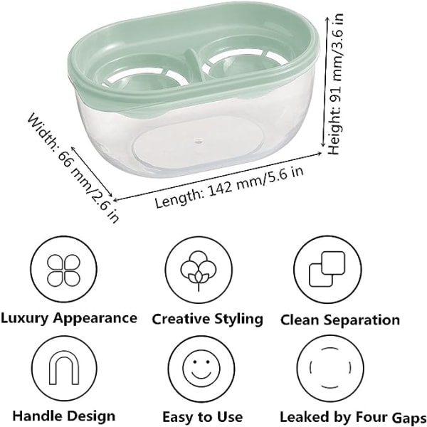 Äggseparator med Förvaringsbehållare, Livsmedelsklassad Plast Äggvita Separator Äggdelare Ägg Extraktor Ägggula Filter Ägg Sil (Grön)