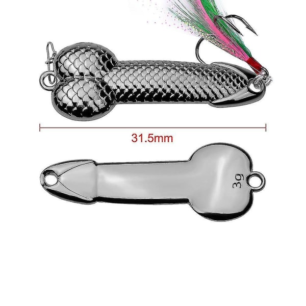 1 stk. Hård Metal Wobble Fiske-Lure Spoon Lure Fjer Agnskroge Fiskegrej