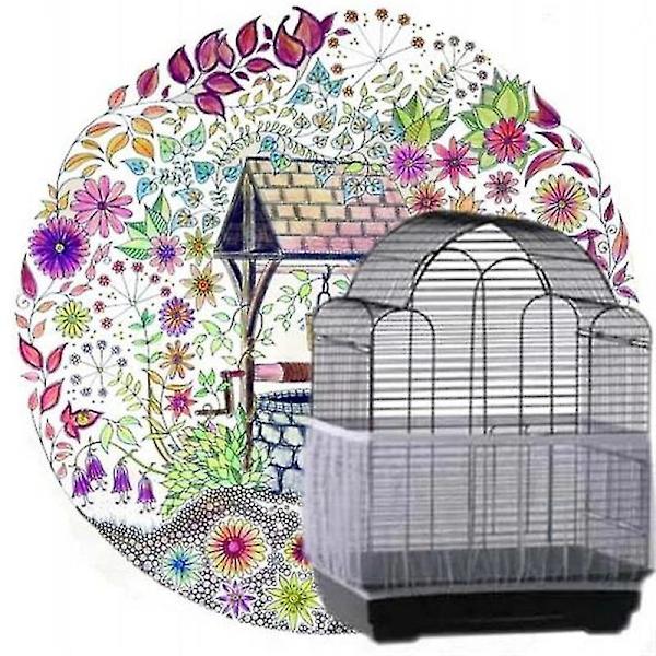 Receptor Seed Guard Nylon Mesh Fågel Papegoja Överdrag Mjuk Lätt Rengöring Nylon Luftig Tyg Mesh Fågelbur Överdrag Seed Catcher Guard