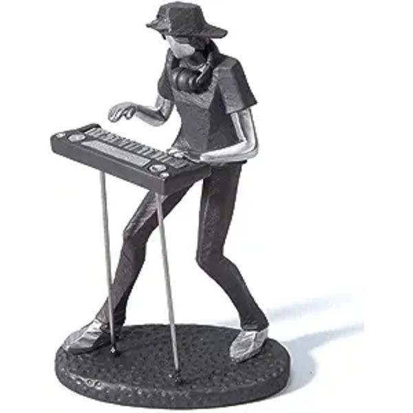 Musikkdekor Statue Piano Gaver Musiker Figur Skulptur Polyresin Kunst