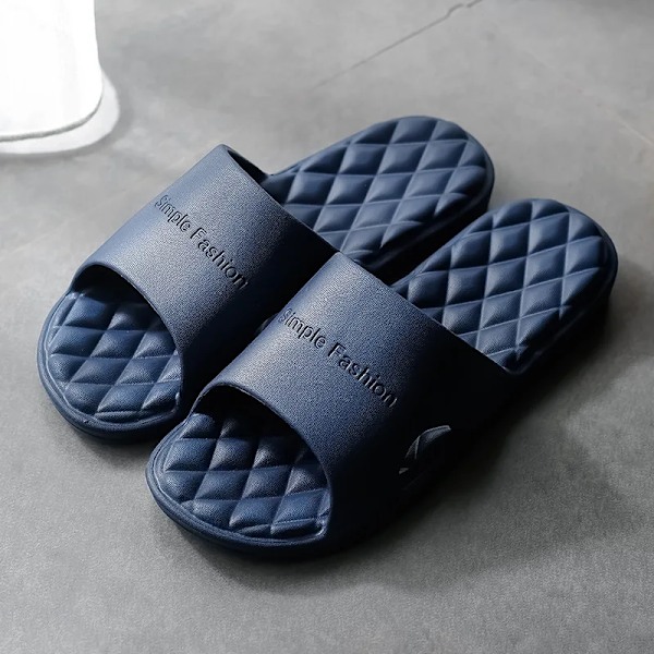 EVA bløde sål hjemmesko mænd kvinder casual strand sandaler badeværelse flip flops stor størrelse 48 49 Navy 36-37