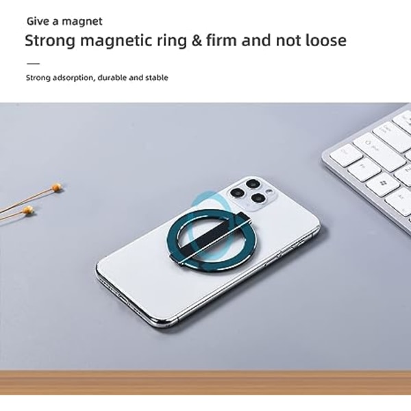 Magneettinen matkapuhelinteline iPhone 12/13:lle Magneettinen puhelinteline Monitoiminen pöytäteline Taitettava kannettava (musta)