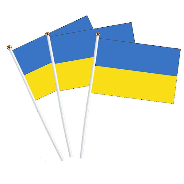 Ukrainan käsiheilutuslippuja Ukrainan lippu kansallinen eurooppalainen tuki 1/2/5/10 kpl