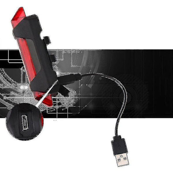 2 kpl Polkupyörän Takavalo USB-Latauksella, Varoitus Yöpyöräilyvarusteet Maastopyörän Tarvikkeet