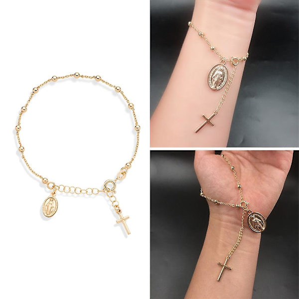 Rosary Armbånd Kristus Bøn Metal Rosarier Perler Kæde Religiøst Smykke