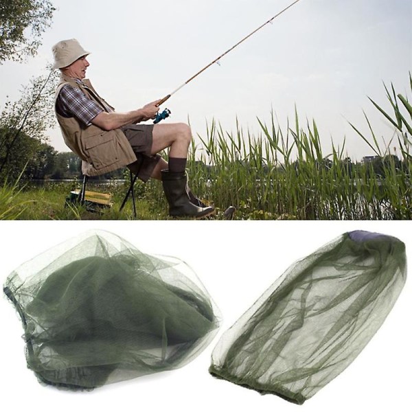 Set med 2 myggnät hattar för utomhusfiske, camping, myggskyddsutrustning