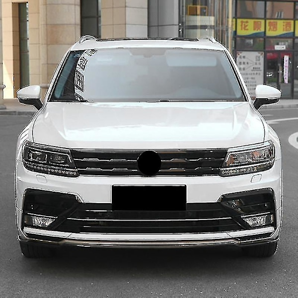 For Tiguan Mk2 2016-2021 Blanke Svart Frontfanger Mesh Center Grille Grill Listverk Striper Deksel T