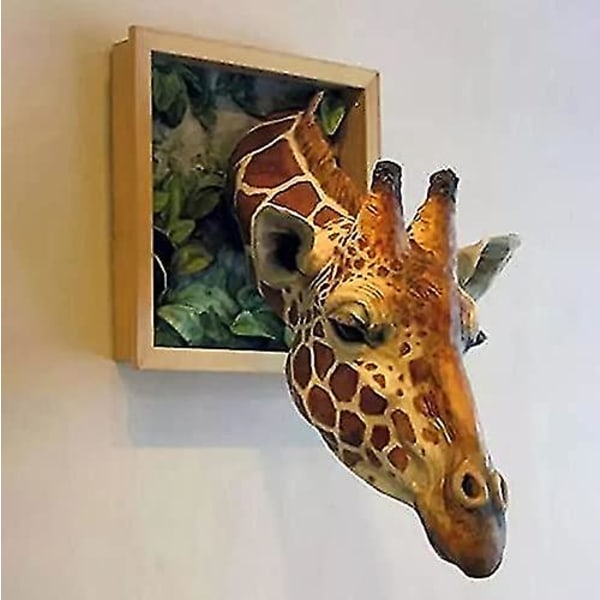 Giraffe Head 3d Väggdekor, Realistisk Djur Latex Staty Väggkonst, Sovrum Utsmyckning Embrace The Natural Home