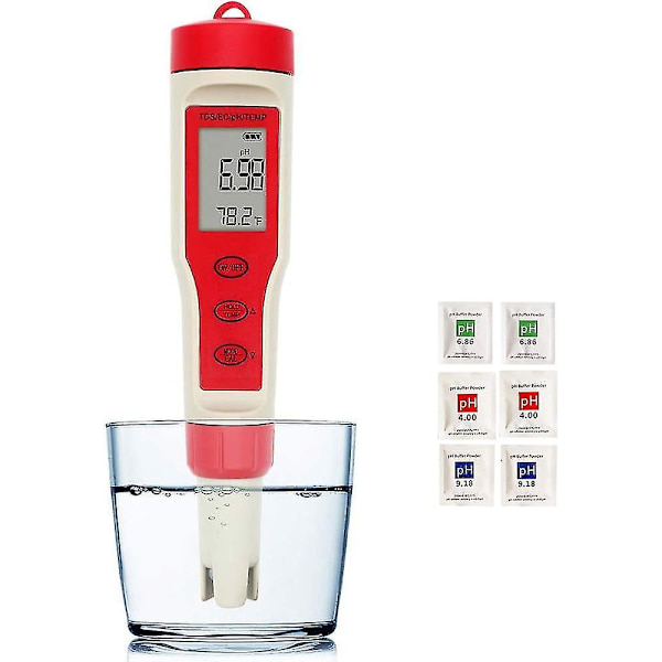 2020 Ny Tds Ph-mätare, Ph/tds/ec/temperatur Konduktivitetsmätare, Hög Noggrannhet Automatisk Kalibrering, Digital För Simbassänger Dricksvatten Akvarium