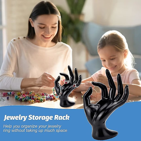 Mannequin Hand PVC Smyckesställ Kvinnlig Mannequin Hand Smycken Svart Hand Smycken Display Stativ Ok Forma Hand Ringhållare För Dis